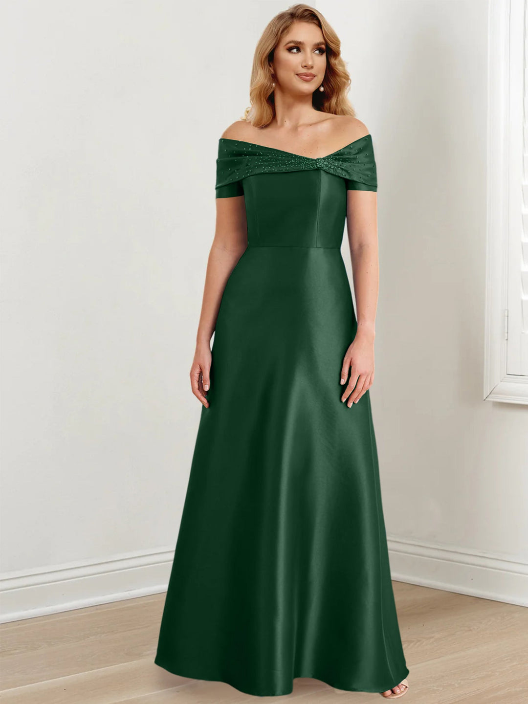 Robes de Mère de la Mariée A-Line/Princess à Épaules Dénudées et Longueur Au Sol