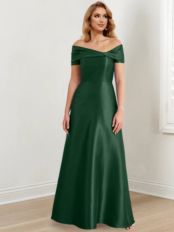 Robes de Mère de la Mariée A-Line/Princess à Épaules Dénudées et Longueur Au Sol