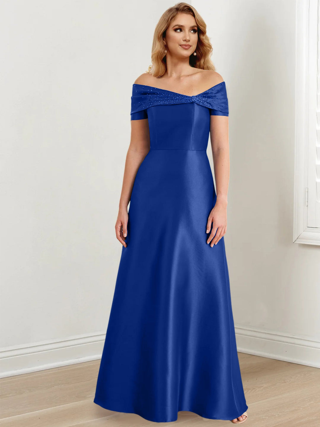 Robes de Mère de la Mariée A-Line/Princess à Épaules Dénudées et Longueur Au Sol