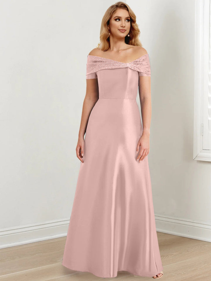 Robes de Mère de la Mariée A-Line/Princess à Épaules Dénudées et Longueur Au Sol