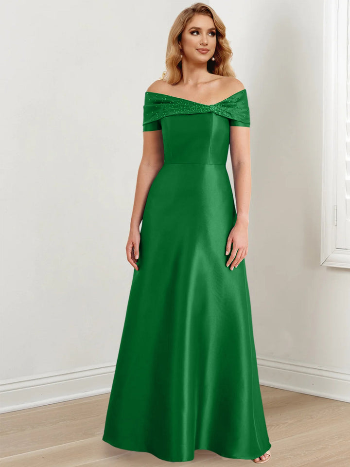 Robes de Mère de la Mariée A-Line/Princess à Épaules Dénudées et Longueur Au Sol