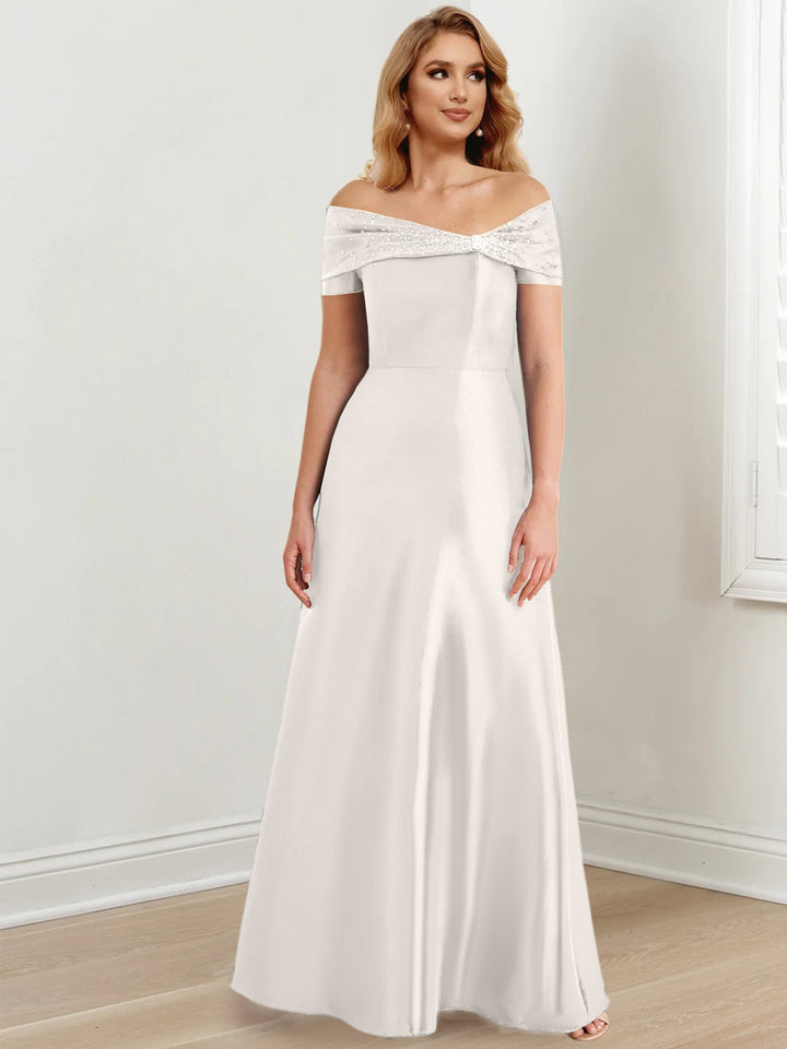 Robes de Mère de la Mariée A-Line/Princess à Épaules Dénudées et Longueur Au Sol