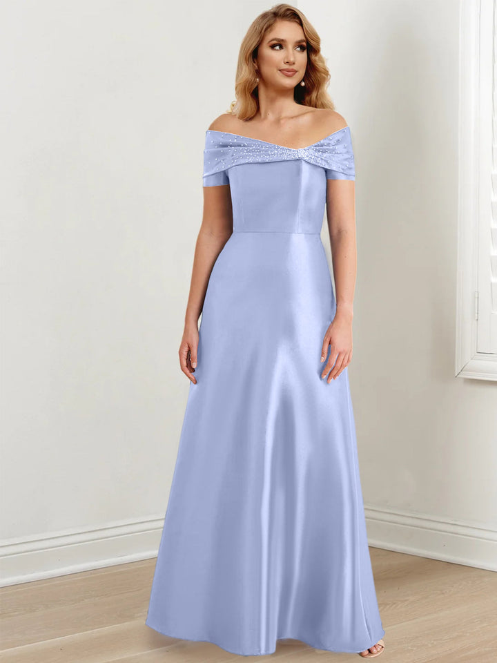 Robes de Mère de la Mariée A-Line/Princess à Épaules Dénudées et Longueur Au Sol