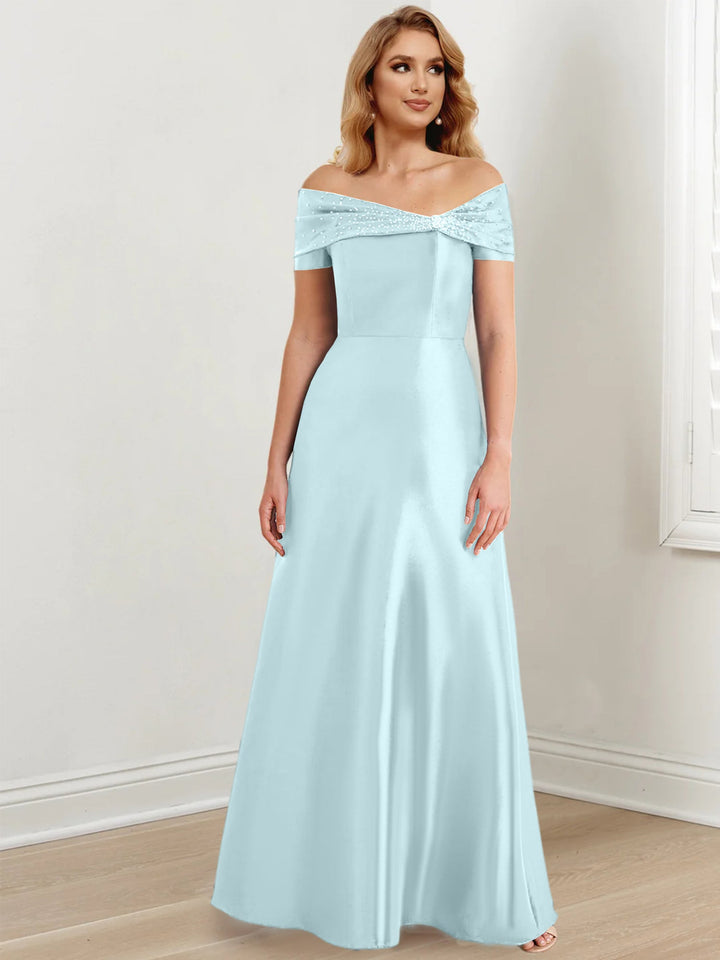 Robes de Mère de la Mariée A-Line/Princess à Épaules Dénudées et Longueur Au Sol