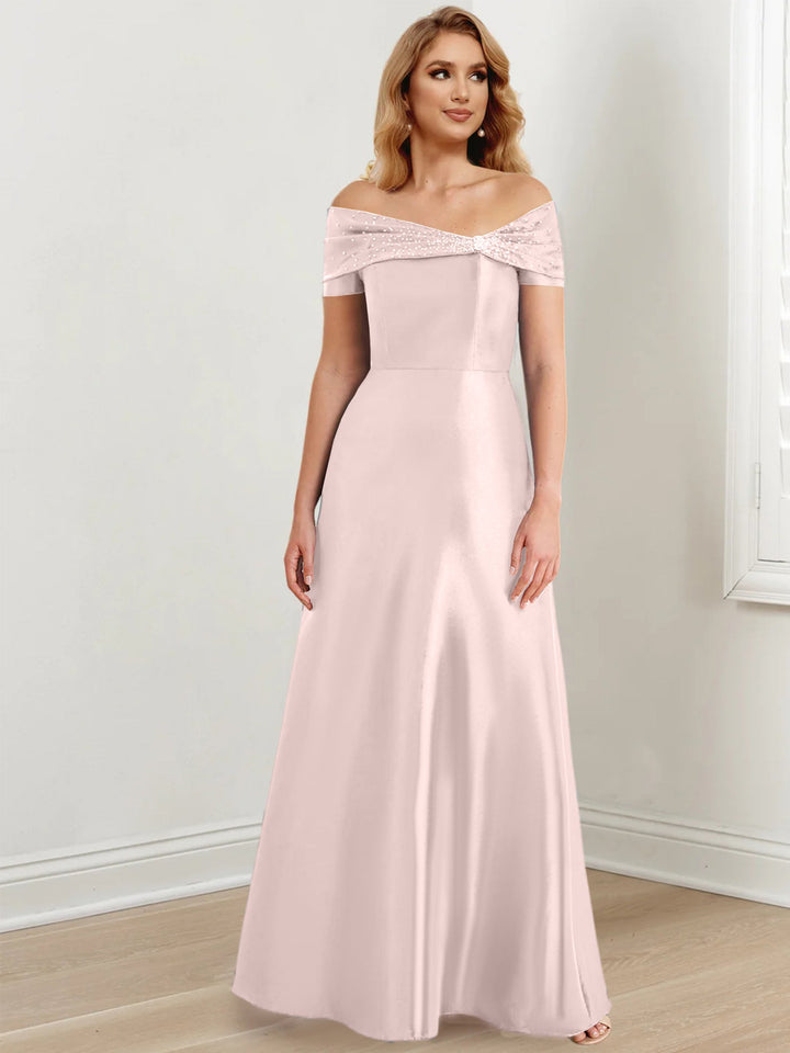 Robes de Mère de la Mariée A-Line/Princess à Épaules Dénudées et Longueur Au Sol