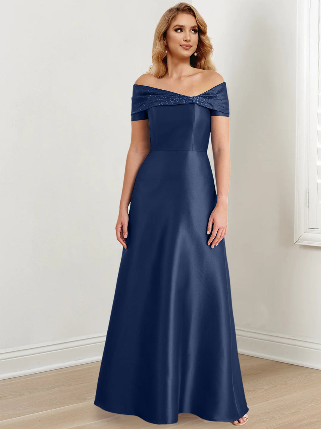 Robes de Mère de la Mariée A-Line/Princess à Épaules Dénudées et Longueur Au Sol