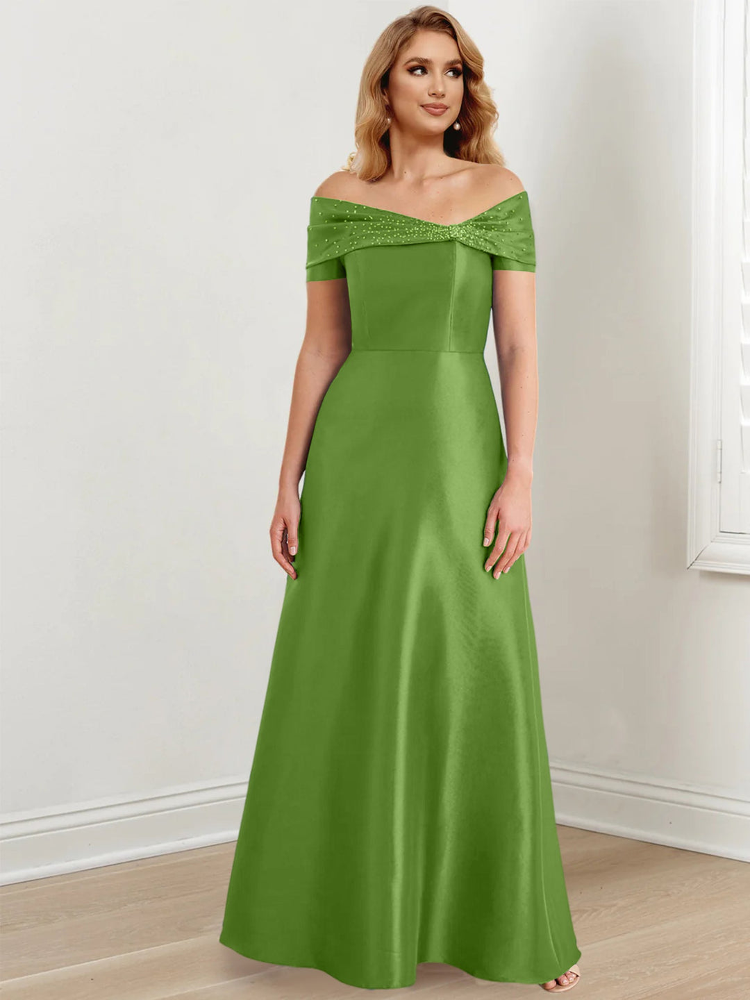 Robes de Mère de la Mariée A-Line/Princess à Épaules Dénudées et Longueur Au Sol
