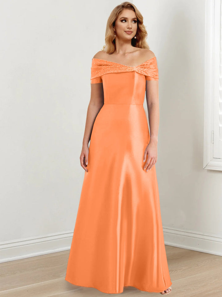 Robes de Mère de la Mariée A-Line/Princess à Épaules Dénudées et Longueur Au Sol