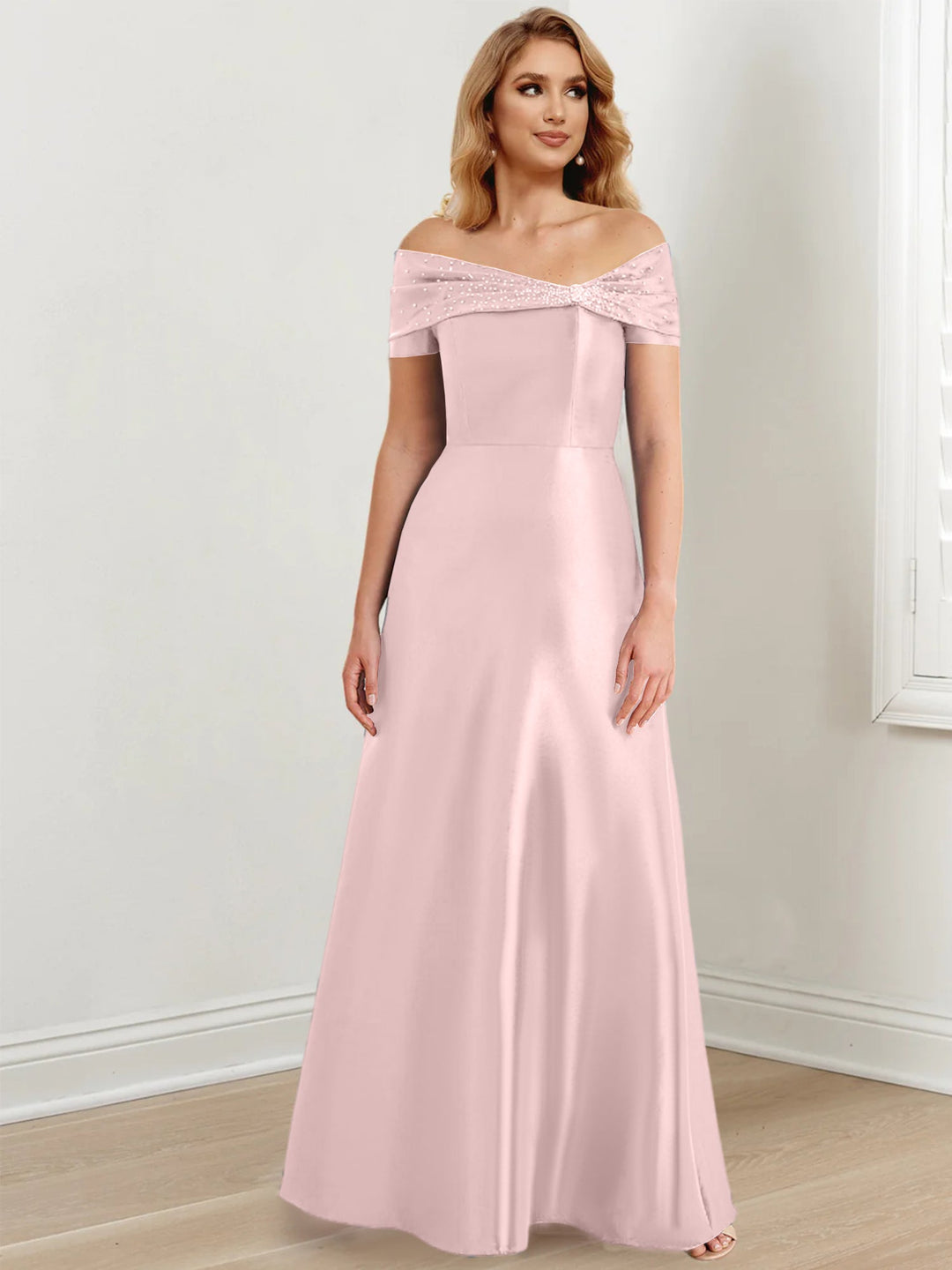 Robes de Mère de la Mariée A-Line/Princess à Épaules Dénudées et Longueur Au Sol