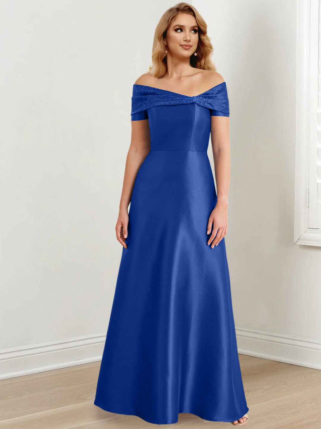 Robes de Mère de la Mariée A-Line/Princess à Épaules Dénudées et Longueur Au Sol