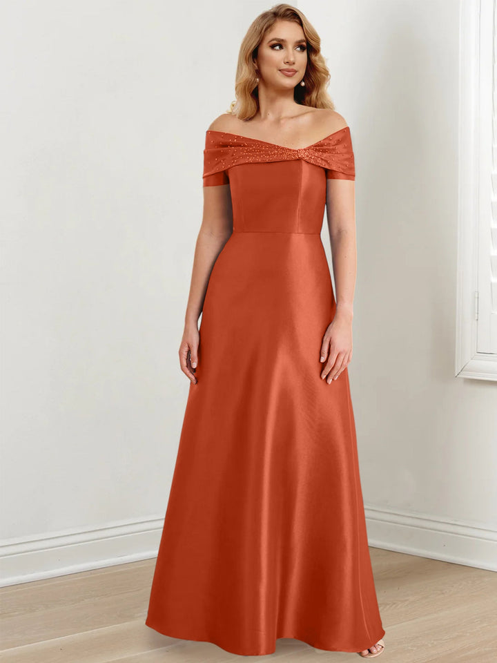 Robes de Mère de la Mariée A-Line/Princess à Épaules Dénudées et Longueur Au Sol