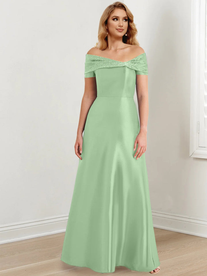 Robes de Mère de la Mariée A-Line/Princess à Épaules Dénudées et Longueur Au Sol