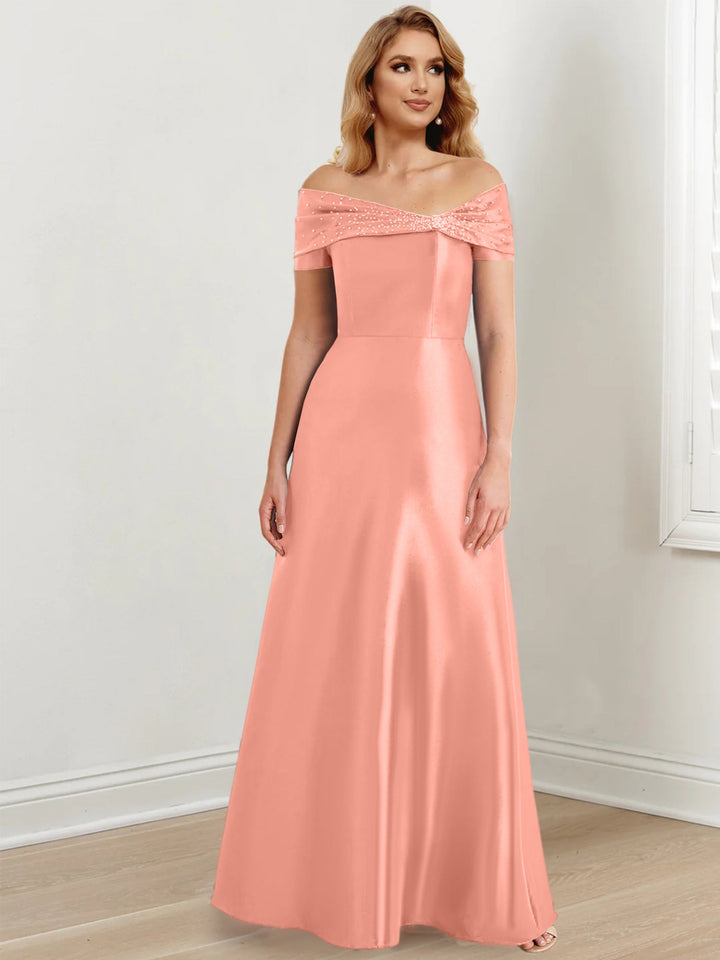 Robes de Mère de la Mariée A-Line/Princess à Épaules Dénudées et Longueur Au Sol
