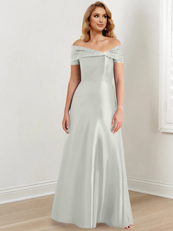 Robes de Mère de la Mariée A-Line/Princess à Épaules Dénudées et Longueur Au Sol