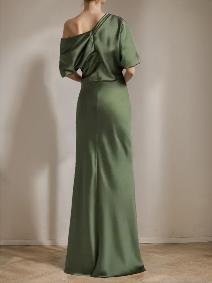 Robes de Mère de la Mariée à Une Épaule, Fourreau/Colonne