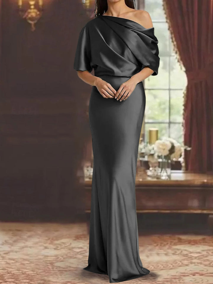 Robes de Mère de la Mariée à Une Épaule, Fourreau/Colonne