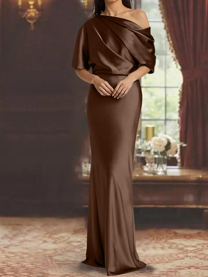 Robes de Mère de la Mariée à Une Épaule, Fourreau/Colonne