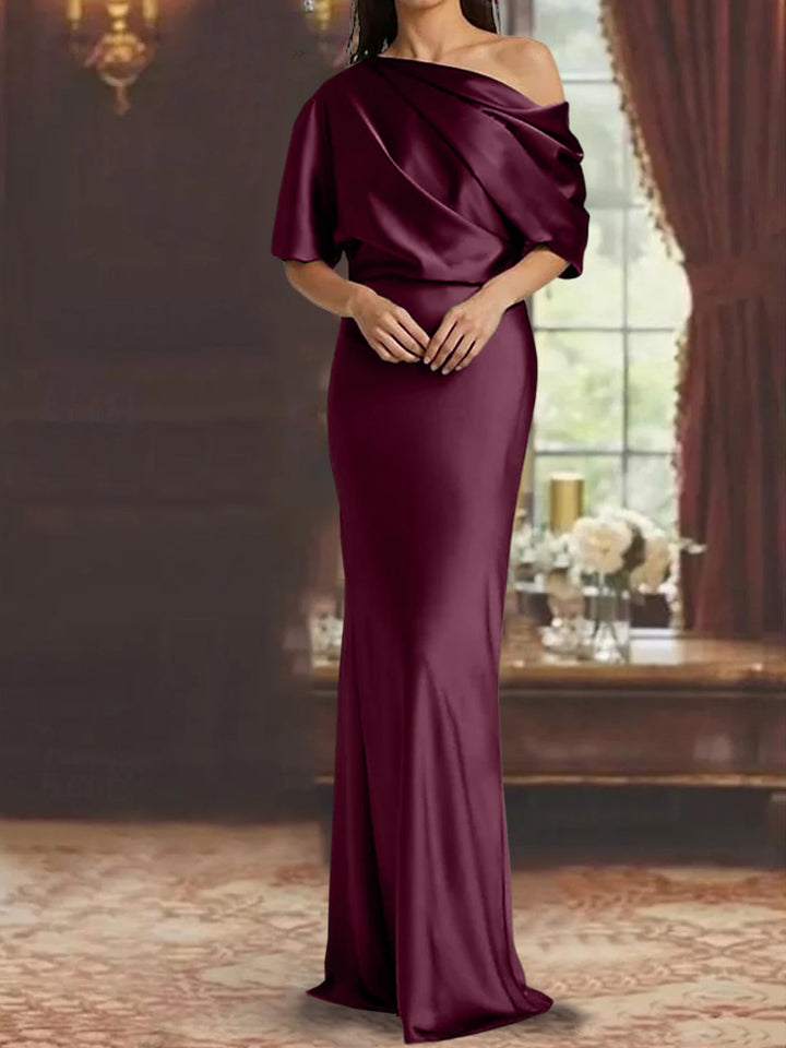Robes de Mère de la Mariée à Une Épaule, Fourreau/Colonne