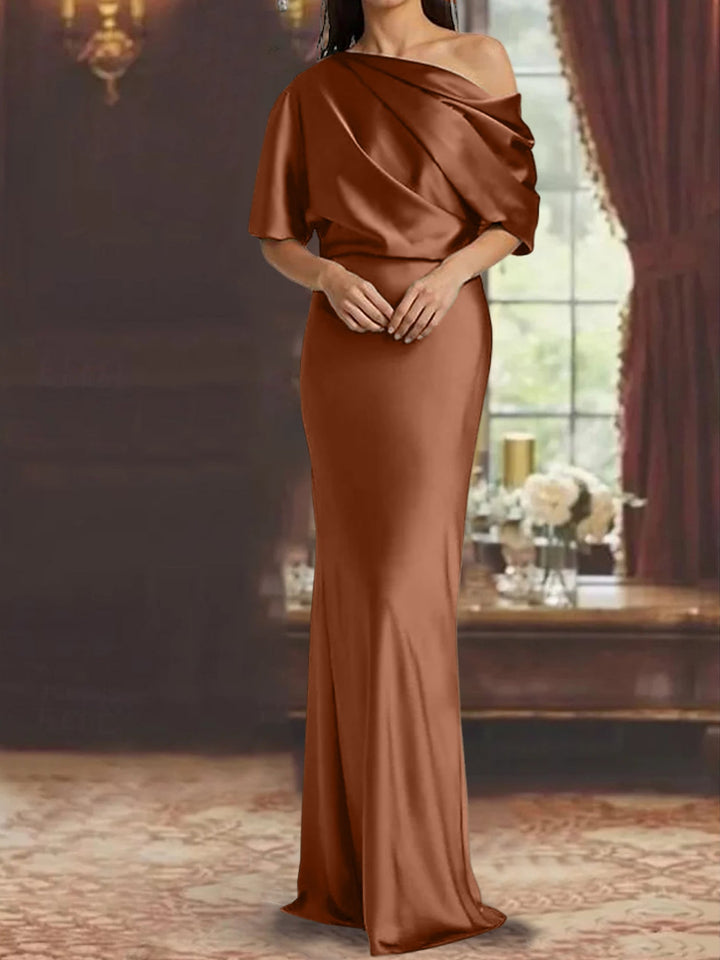 Robes de Mère de la Mariée à Une Épaule, Fourreau/Colonne