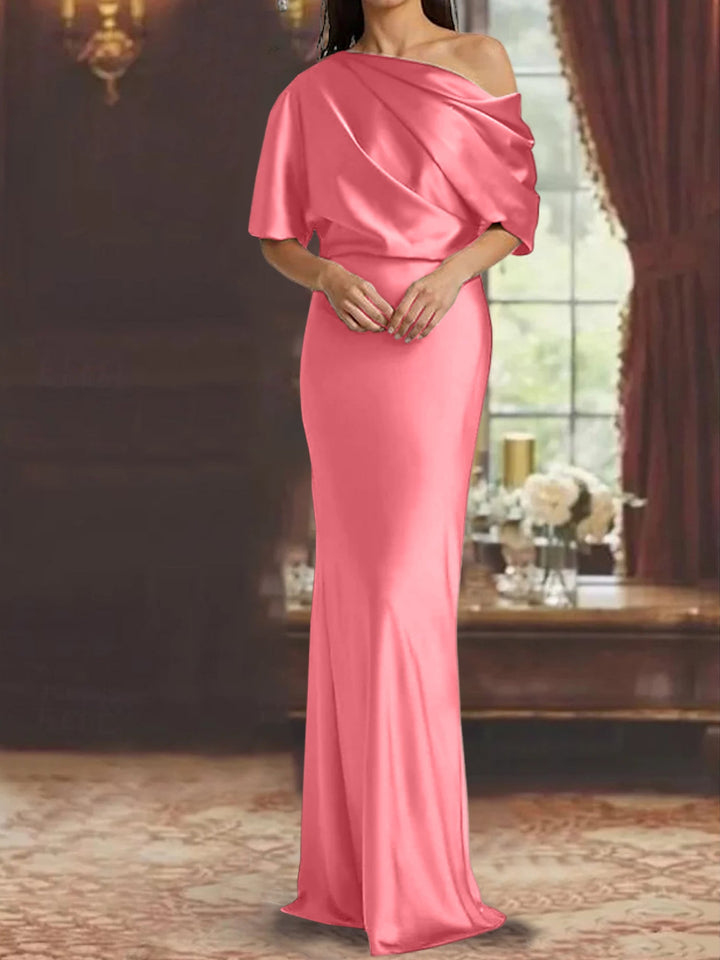 Robes de Mère de la Mariée à Une Épaule, Fourreau/Colonne