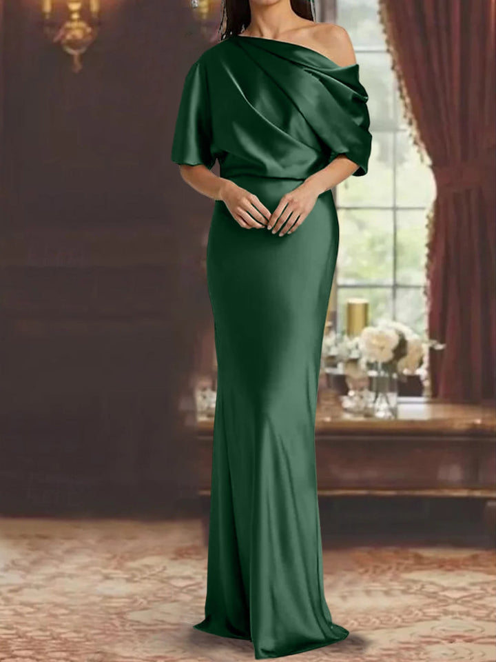 Robes de Mère de la Mariée à Une Épaule, Fourreau/Colonne