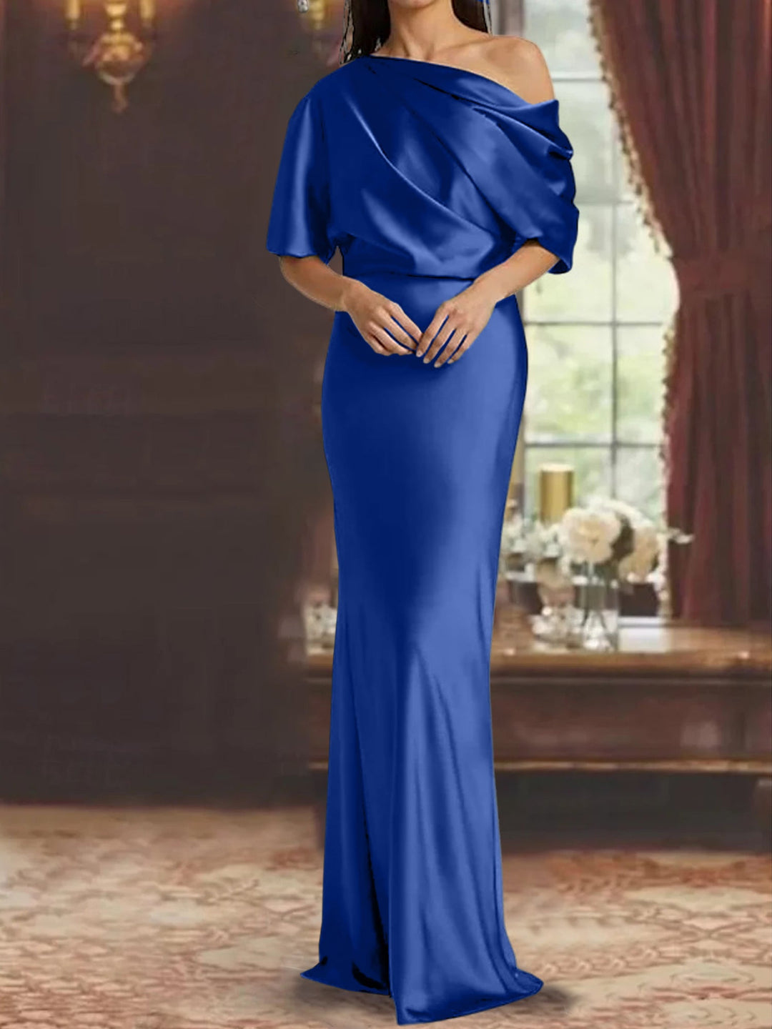 Robes de Mère de la Mariée à Une Épaule, Fourreau/Colonne
