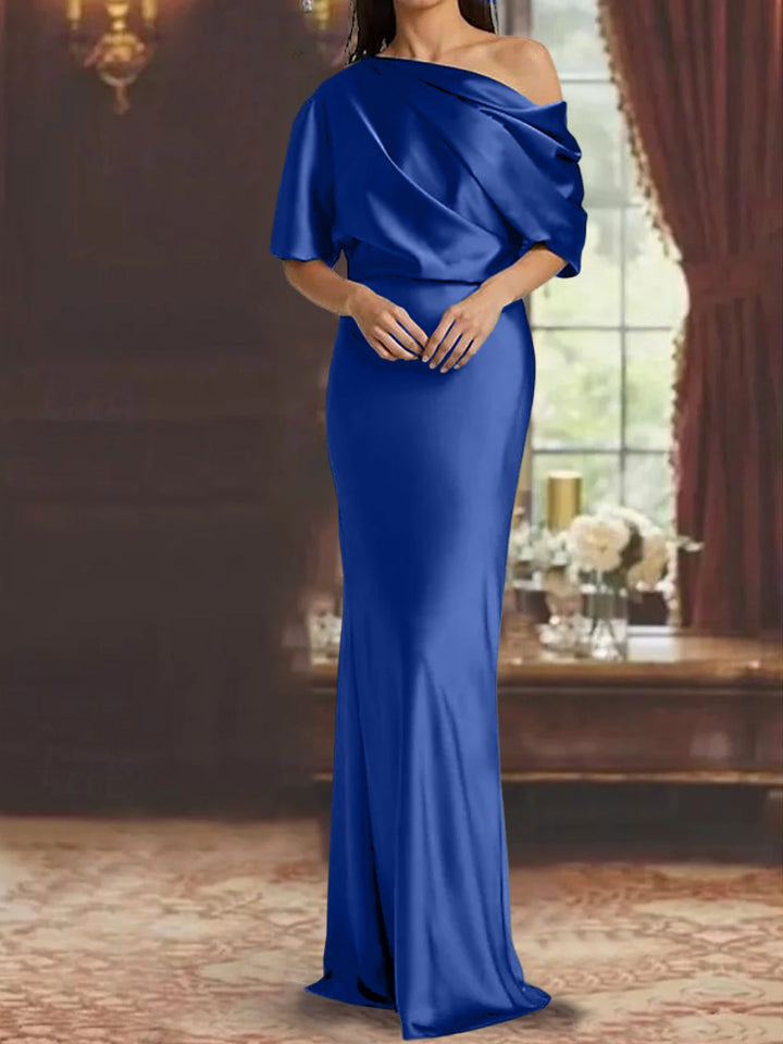 Robes de Mère de la Mariée à Une Épaule, Fourreau/Colonne