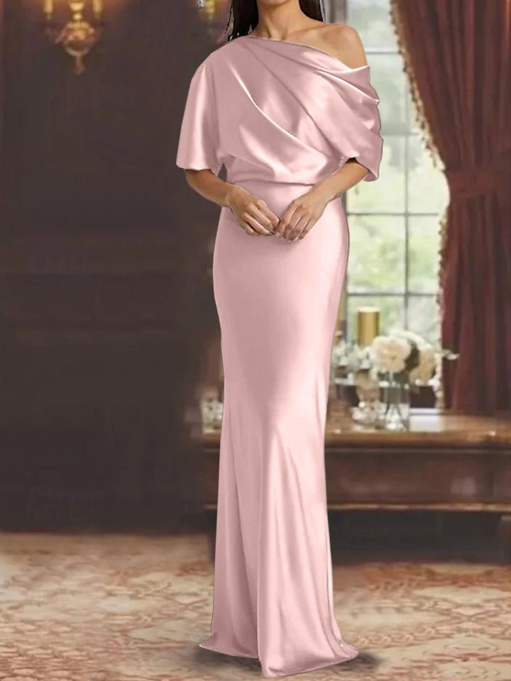 Robes de Mère de la Mariée à Une Épaule, Fourreau/Colonne