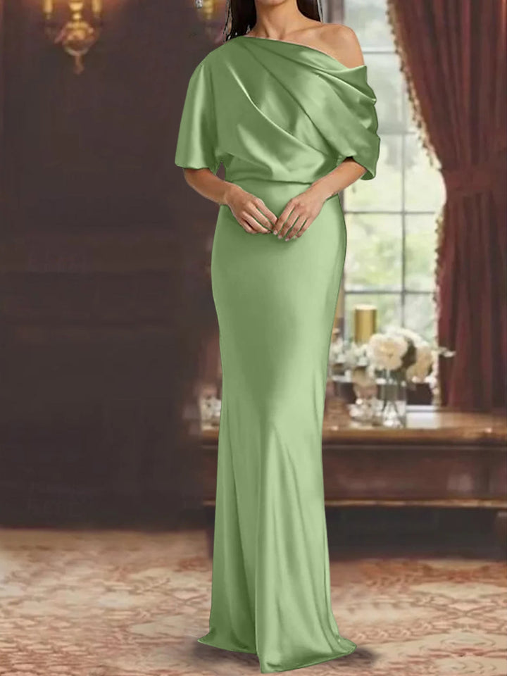 Robes de Mère de la Mariée à Une Épaule, Fourreau/Colonne