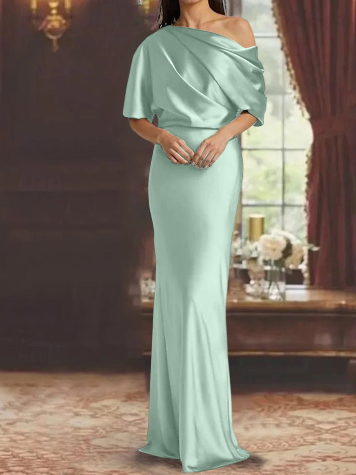 Robes de Mère de la Mariée à Une Épaule, Fourreau/Colonne