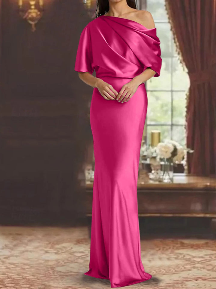 Robes de Mère de la Mariée à Une Épaule, Fourreau/Colonne