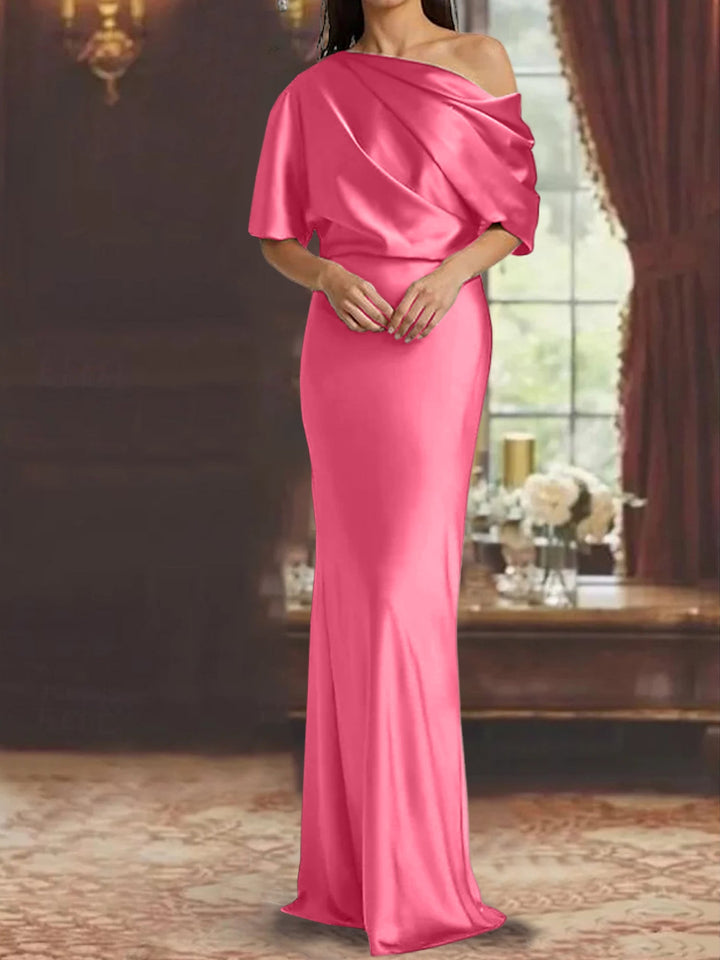 Robes de Mère de la Mariée à Une Épaule, Fourreau/Colonne