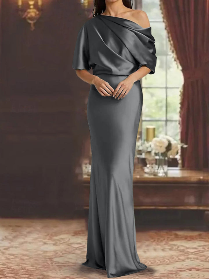 Robes de Mère de la Mariée à Une Épaule, Fourreau/Colonne
