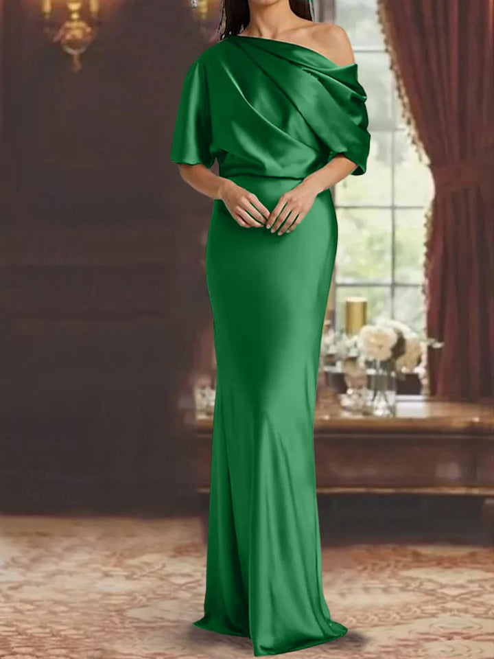 Robes de Mère de la Mariée à Une Épaule, Fourreau/Colonne