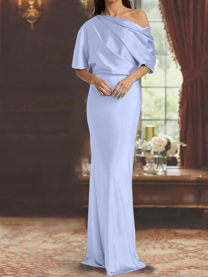 Robes de Mère de la Mariée à Une Épaule, Fourreau/Colonne