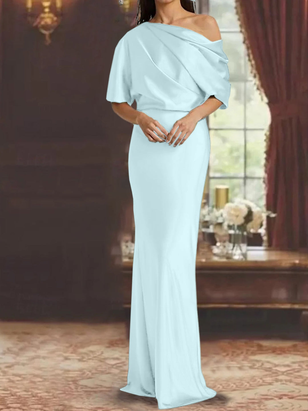Robes de Mère de la Mariée à Une Épaule, Fourreau/Colonne