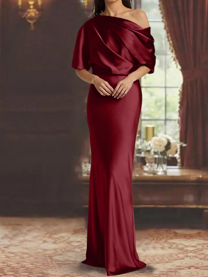 Robes de Mère de la Mariée à Une Épaule, Fourreau/Colonne