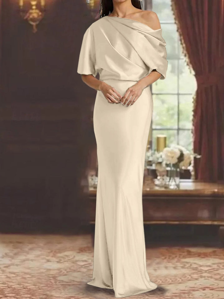 Robes de Mère de la Mariée à Une Épaule, Fourreau/Colonne