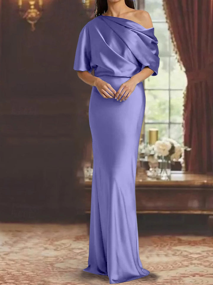 Robes de Mère de la Mariée à Une Épaule, Fourreau/Colonne