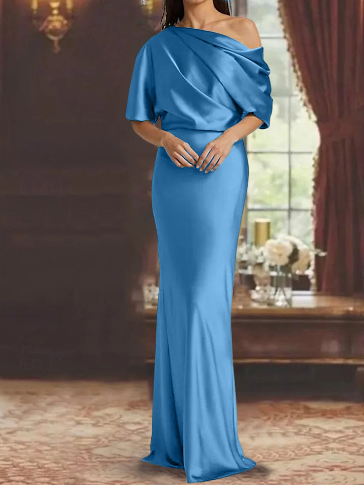 Robes de Mère de la Mariée à Une Épaule, Fourreau/Colonne