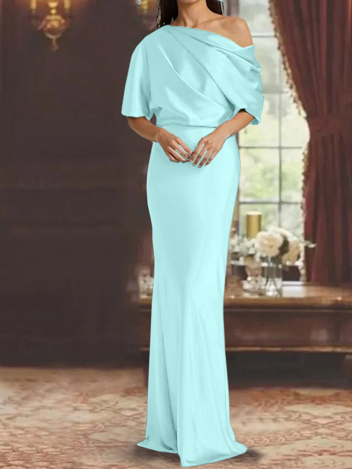 Robes de Mère de la Mariée à Une Épaule, Fourreau/Colonne