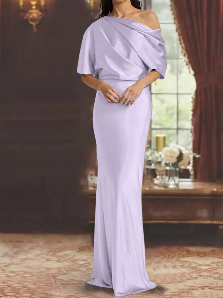 Robes de Mère de la Mariée à Une Épaule, Fourreau/Colonne