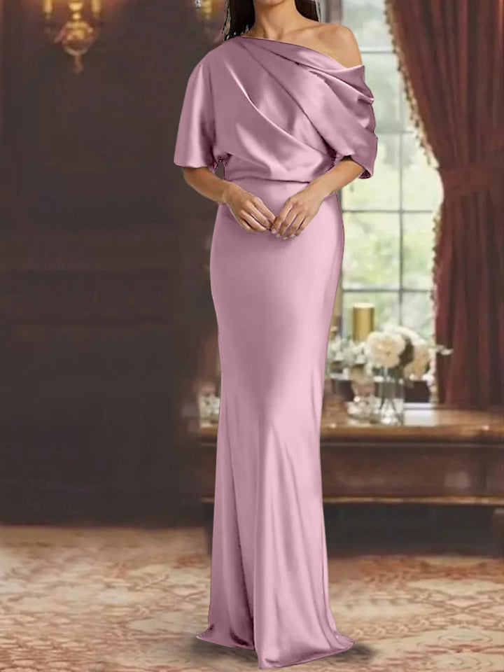 Robes de Mère de la Mariée à Une Épaule, Fourreau/Colonne