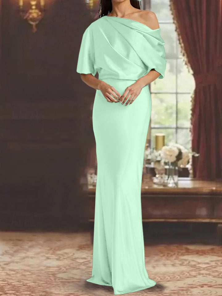 Robes de Mère de la Mariée à Une Épaule, Fourreau/Colonne