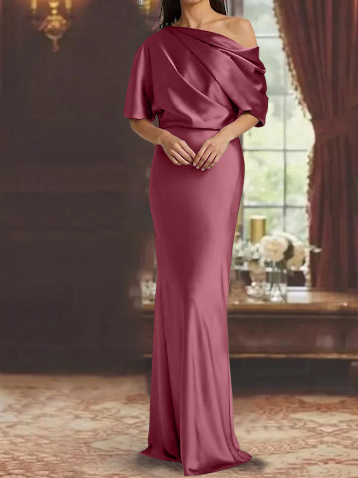 Robes de Mère de la Mariée à Une Épaule, Fourreau/Colonne