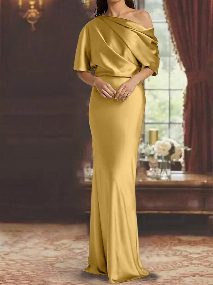 Robes de Mère de la Mariée à Une Épaule, Fourreau/Colonne