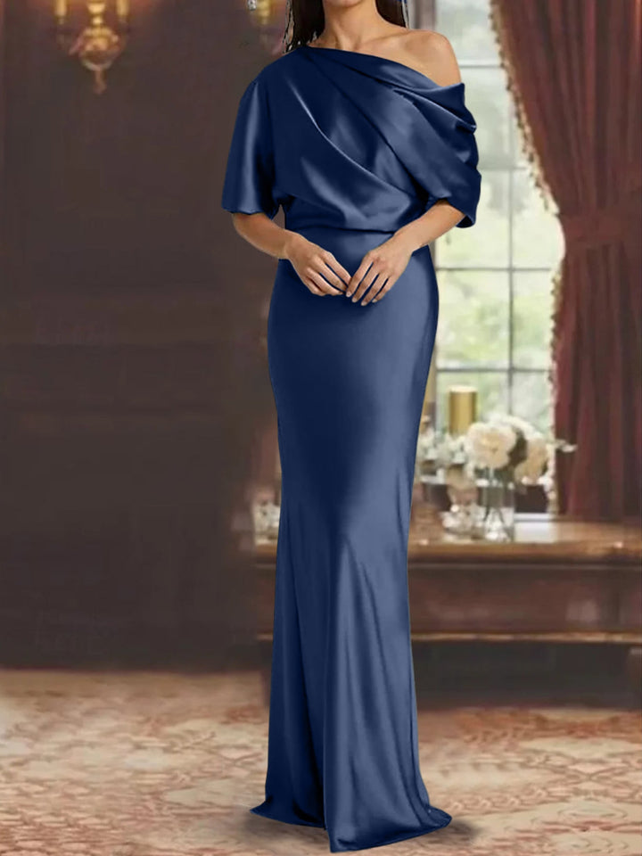 Robes de Mère de la Mariée à Une Épaule, Fourreau/Colonne