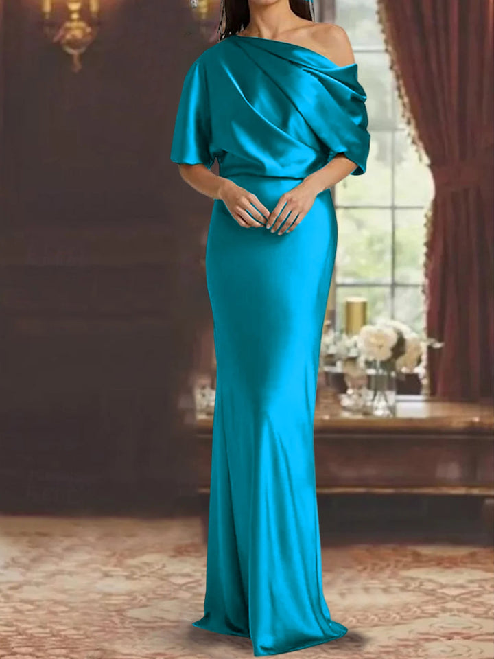 Robes de Mère de la Mariée à Une Épaule, Fourreau/Colonne