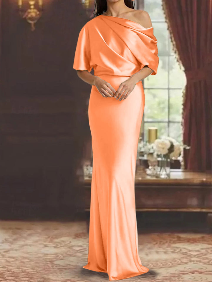 Robes de Mère de la Mariée à Une Épaule, Fourreau/Colonne