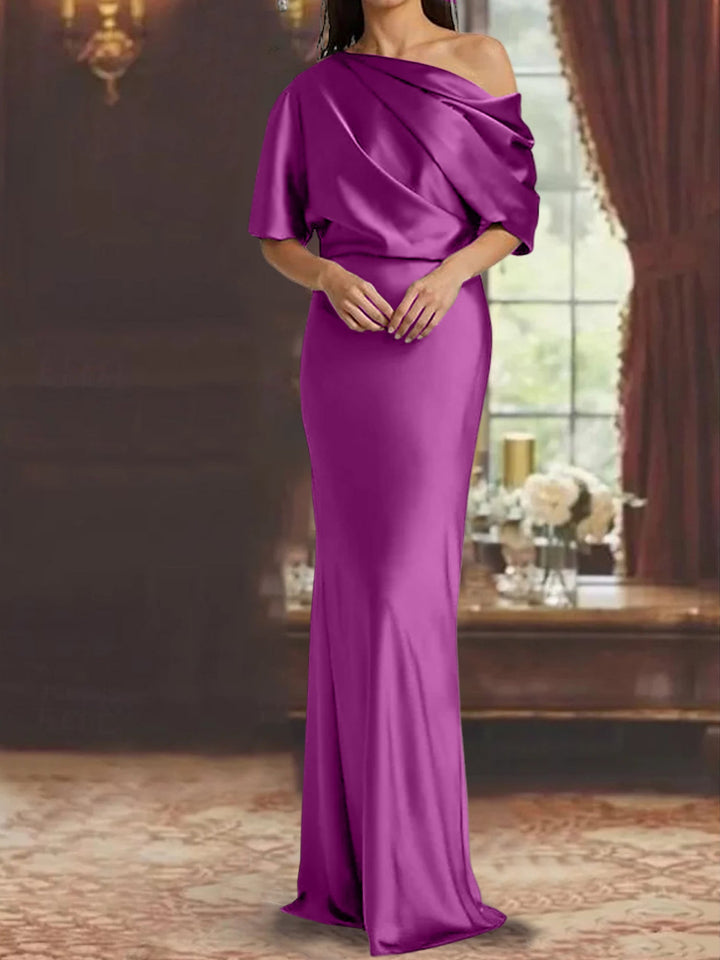 Robes de Mère de la Mariée à Une Épaule, Fourreau/Colonne